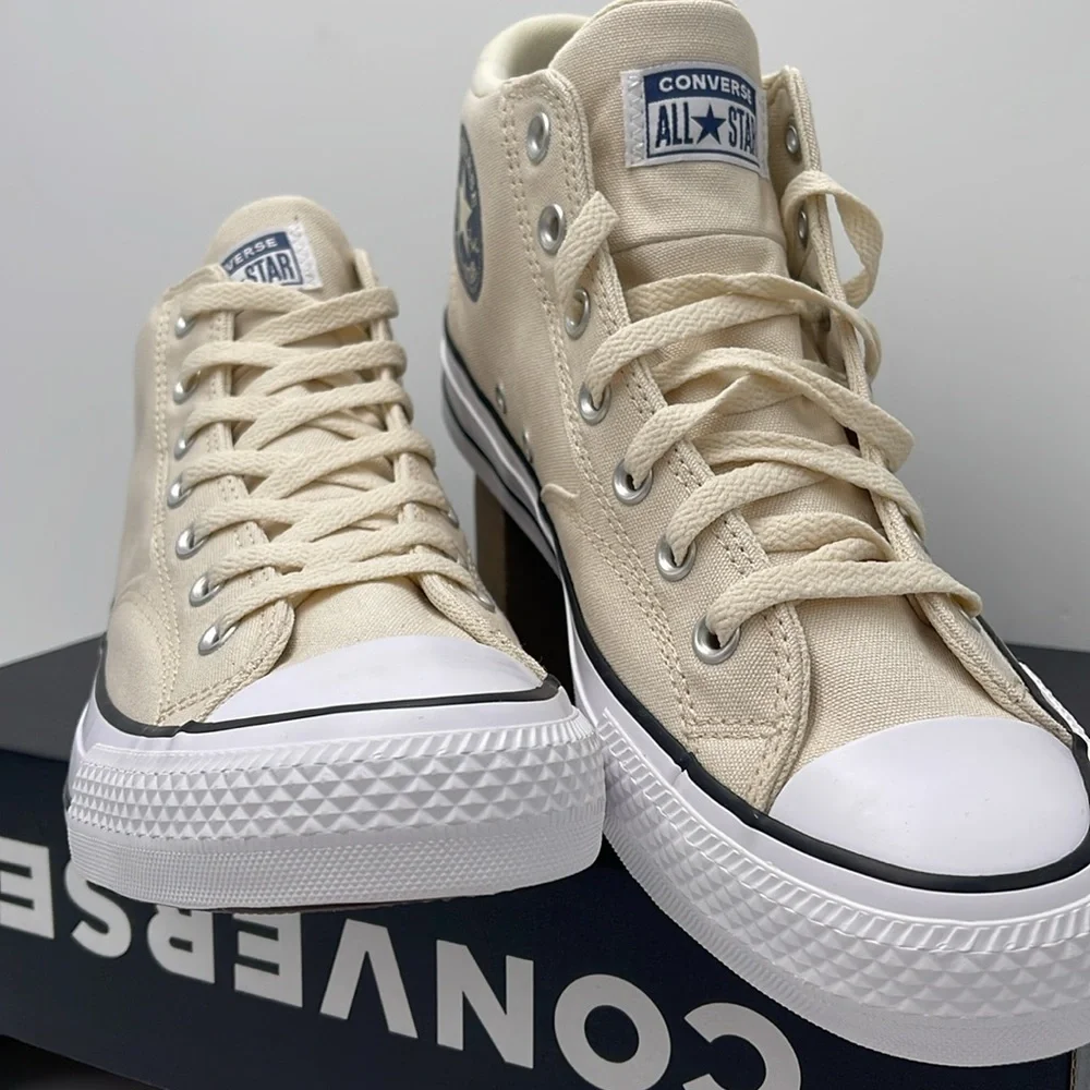 Converse Men's Cream High-Top Sneakers A09458F CTAS MALDEN STREET MID NATURAL